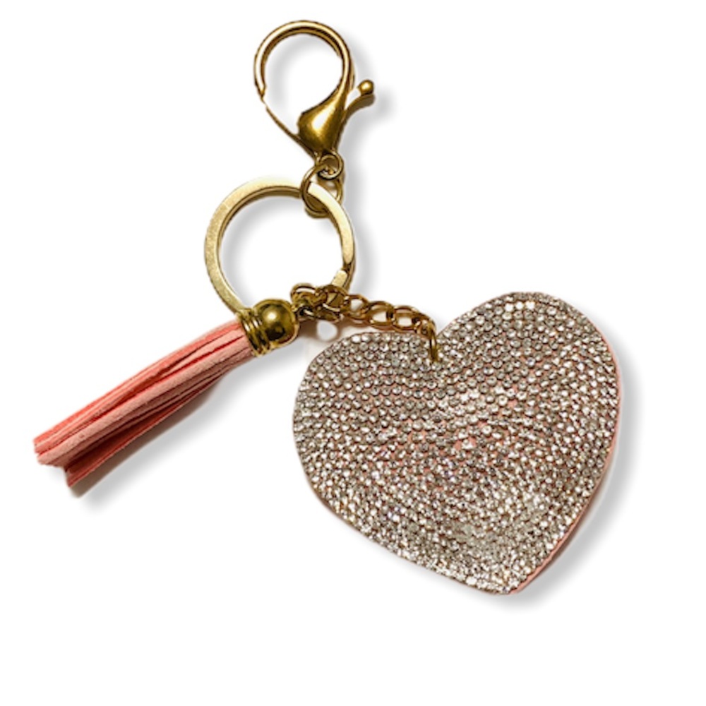 Heart Shape Key Chain With Stones